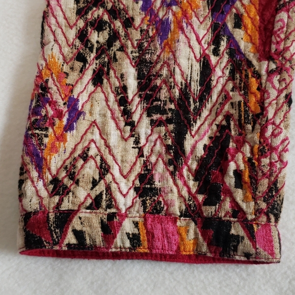 Chico's Women's Red White Black Orange Jacket, 1 - Picture 6 of 9